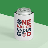 One Nation Under God Can Cooler, Patriotic Drink Holder, American Flag Beverage Sleeve, USA Pride Gift, Faith Inspired Gift, Summer Party
