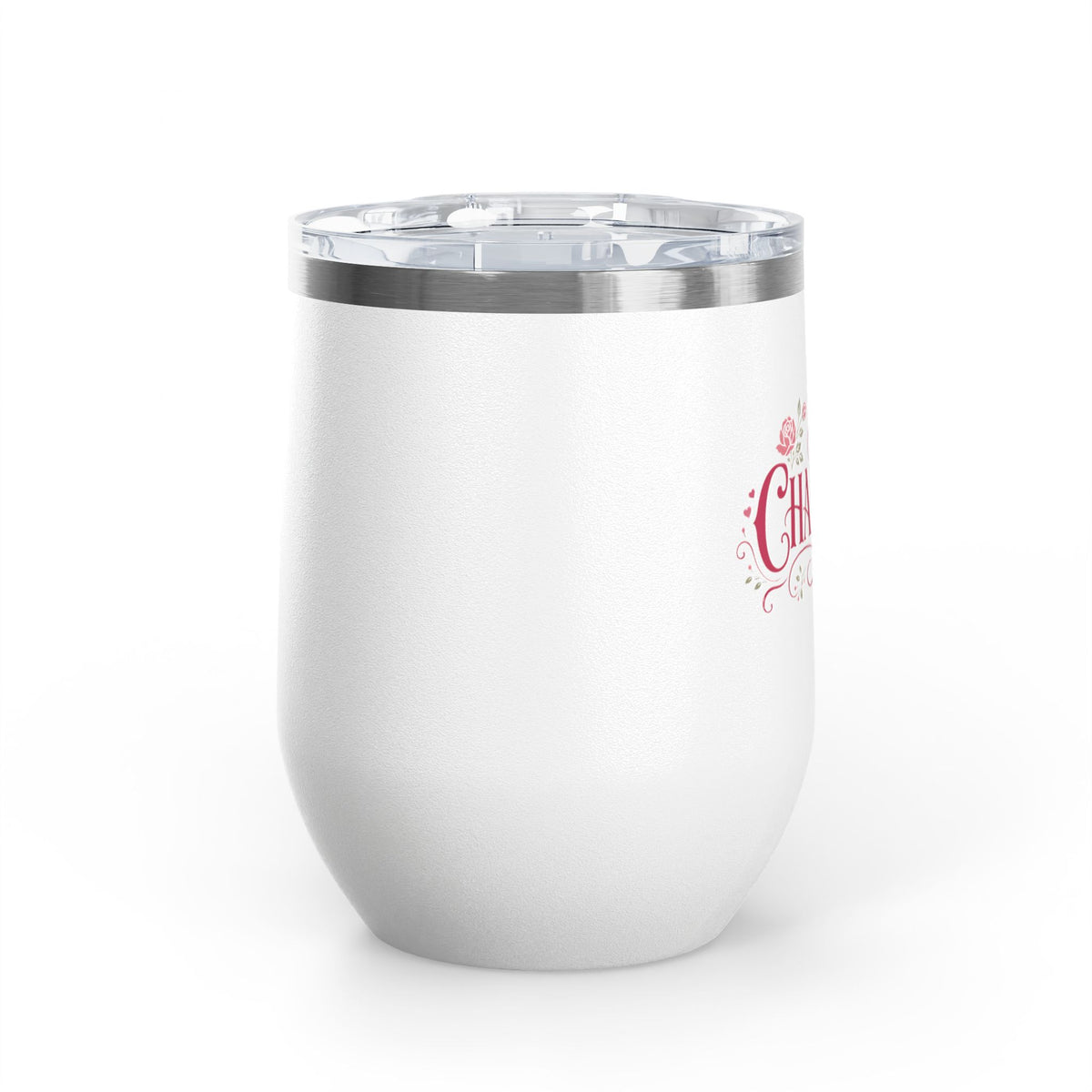 Personalized Wine Tumbler with Name, Floral Rose Drink Cup, Custom Gift for Her, Feminine Drinkware, Birthday Gift, Bridesmaid Gift