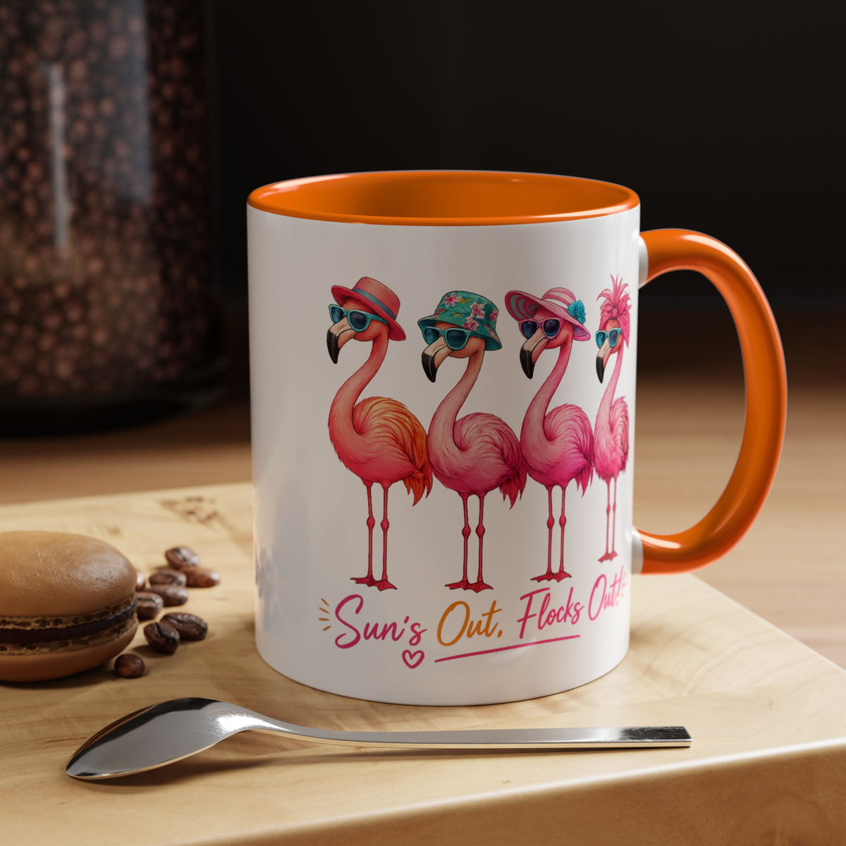 Funny Flamingo Coffee Mug, Sun's Out Flocks Out Mug, Pink Flamingo Summer Cup, Beach Lover Gift, Tropical Vacation Coffee Mug