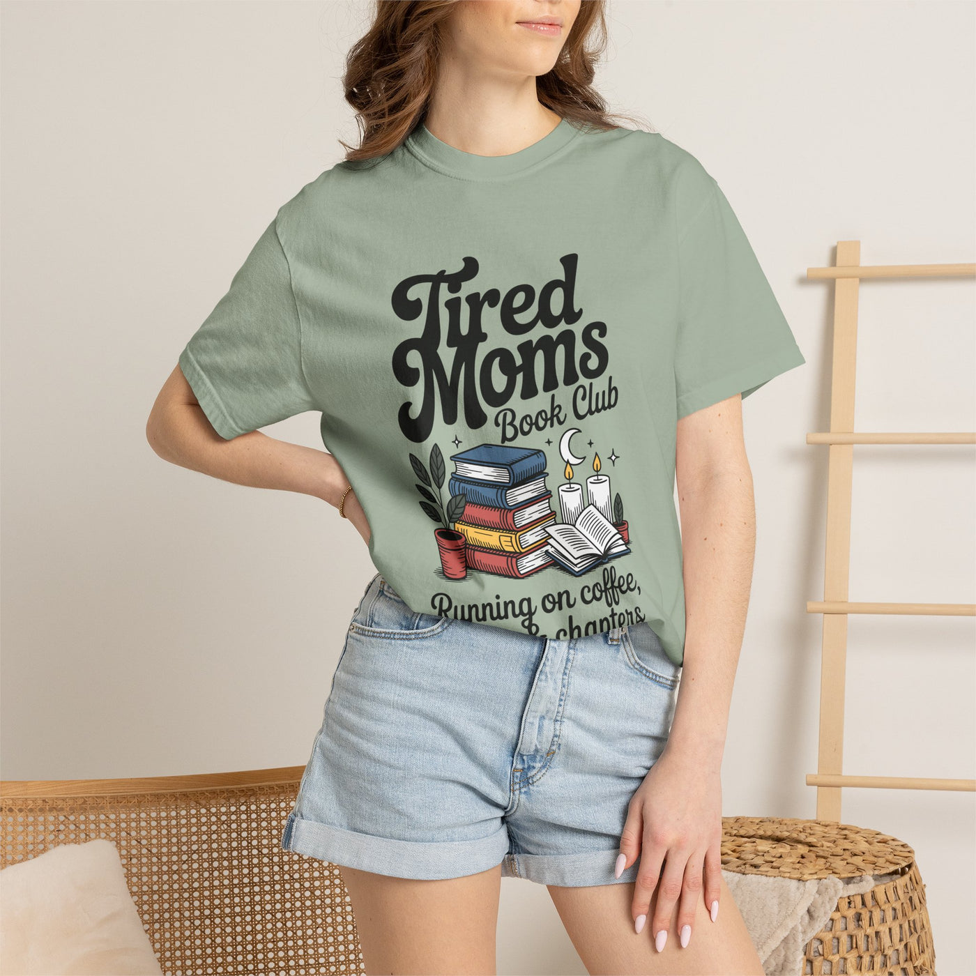 Comfort Colors Tired Moms Book Club Shirt, Book Lover Mom Tee, Reading Mom Shirt, Coffee and Books Graphic Tee, Booktok Gift