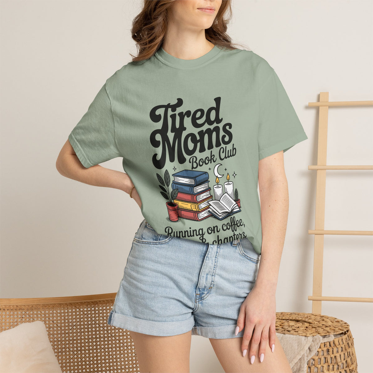 Comfort Colors Tired Moms Book Club Shirt, Book Lover Mom Tee, Reading Mom Shirt, Coffee and Books Graphic Tee, Booktok Gift