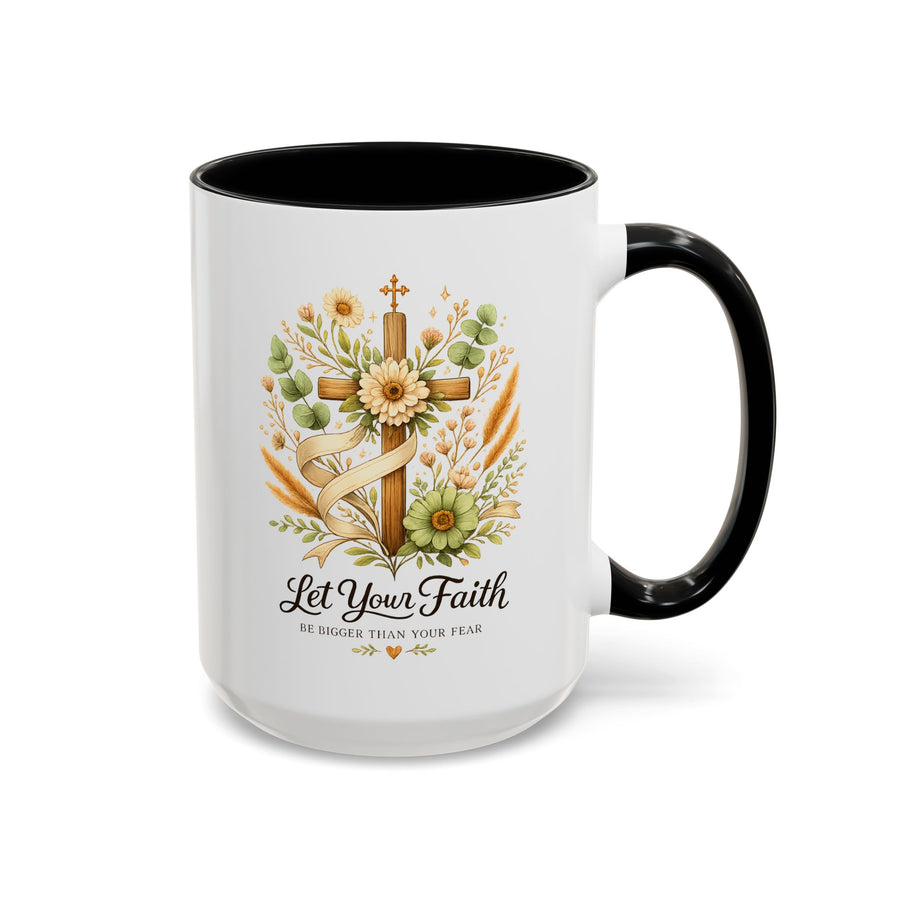 Christian Faith Inspirational Mug, Let Your Faith Be Bigger Than Your Fear Coffee Mug, Religious Gift for Women, Prayer Mug