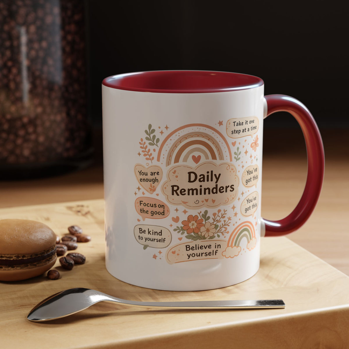 Daily Reminder Coffee Mug, Cute Positive Affirmation Mug, Mental Health Gift for Her, Self Love Coffee Cup, Encouraging Mug
