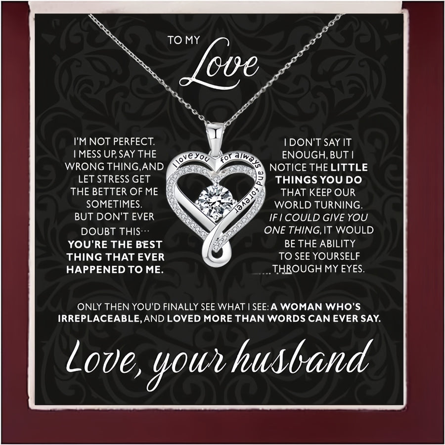 Eternal Heart Necklace for Women Heart PendantChoker Necklace Neck Chain