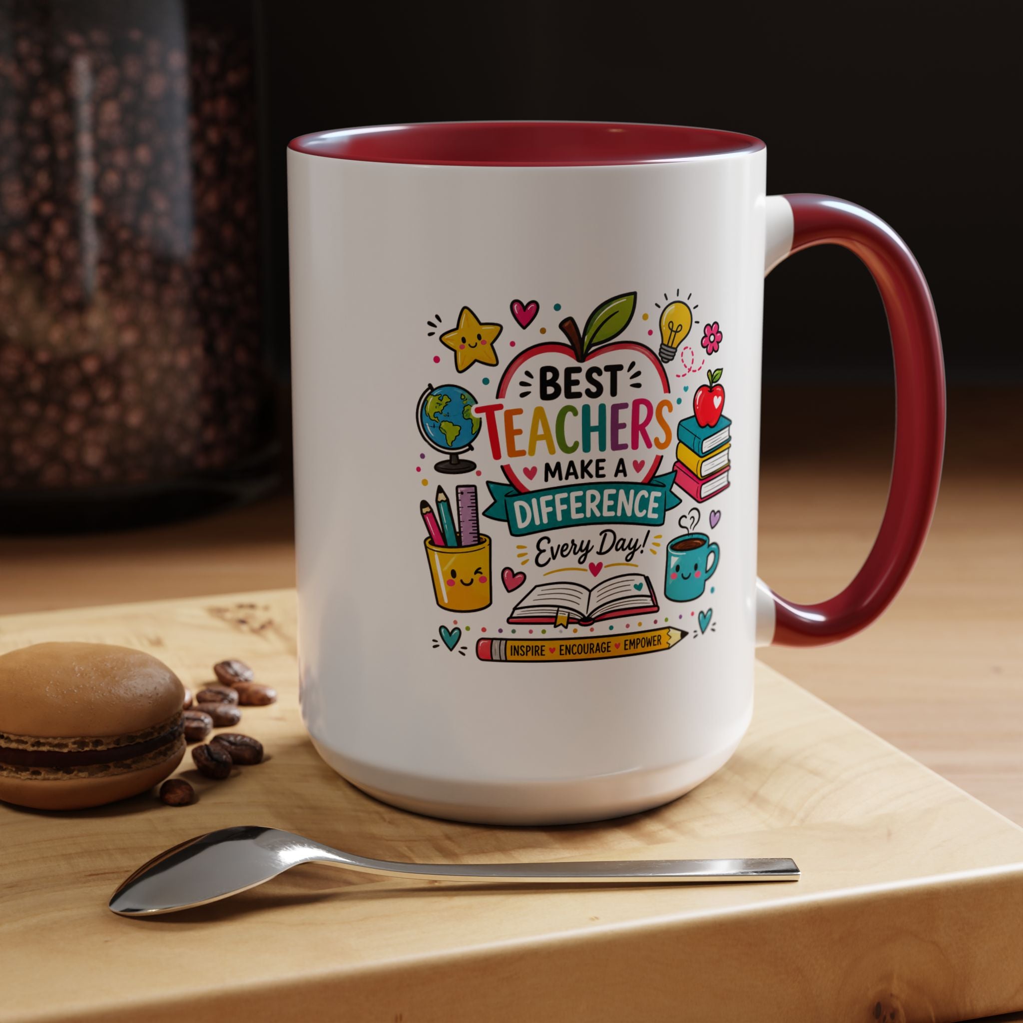 Best Teacher Appreciation Mug, Teachers Make a Difference Coffee Cup, Thank You Gift for Educator, End of Year or Christmas Keepsake