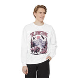 Yellowstone Wildlife Sweatshirt, Bison Wolf Eagle Mountain Crewneck, National Park Lover Gift, Western Nature Graphic Cozy Pullover