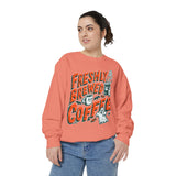 Coffee Lover Halloween Sweatshirt, Freshly Brewed Coffee Ghost Pullover, Cute Spooky Season Gift for Barista and Caffeine Fan, Gift for Her
