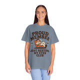 Funny Nap Lover Comfort Colors Shirt, Just Resting My Eyes Club Tee, Tired Adult Humor Shirt, Relaxation Graphic Tee Gif