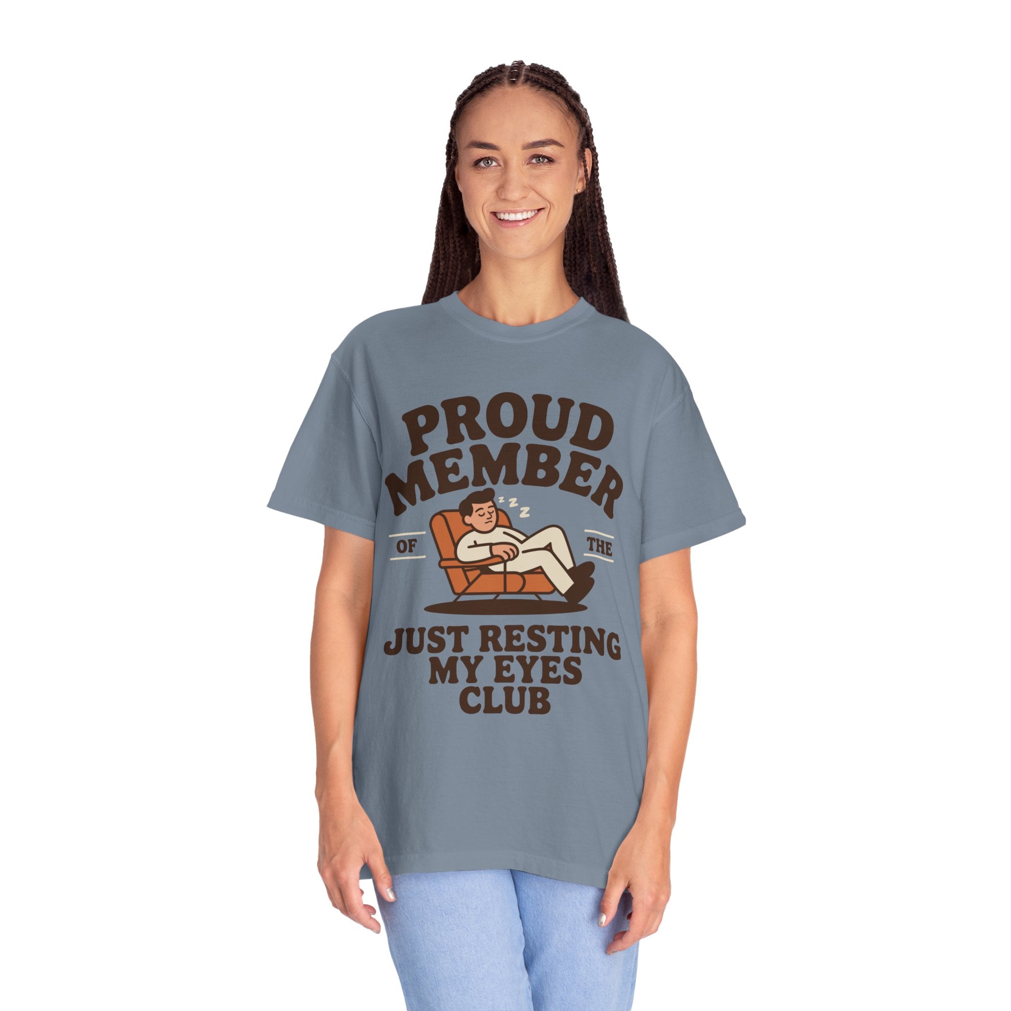 Funny Nap Lover Comfort Colors Shirt, Just Resting My Eyes Club Tee, Tired Adult Humor Shirt, Relaxation Graphic Tee Gif