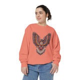 Ornamental Eagle Sweatshirt, Retro Tattoo Style Bird Graphic, Gift for Wildlife Art Lovers, Boho Festival Outfits and Everyday Casual Wear