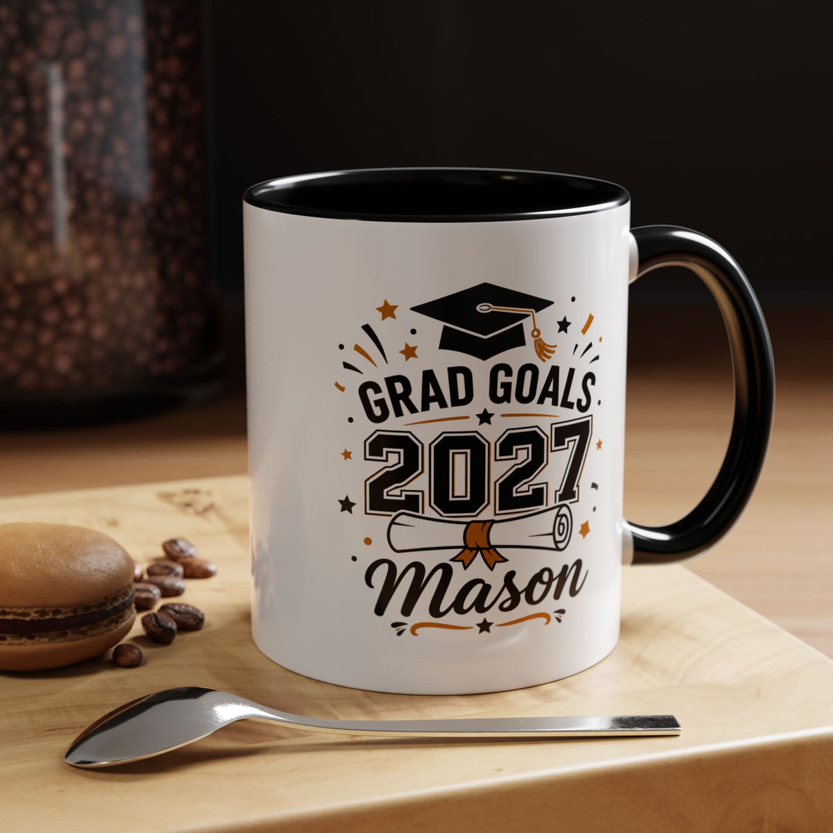 Personalized Graduation Mug, Grad Goals 2027 Coffee Cup, Custom Name Gift for Him, High School or College Senior, Proud Family Present