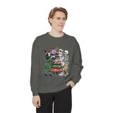 Spooky Christmas Sweatshirt, Halloween Holiday Mashup Crewneck, Witch Vampire Mummy Skeleton Pullover, Gothic Xmas Gift for Horror Fan