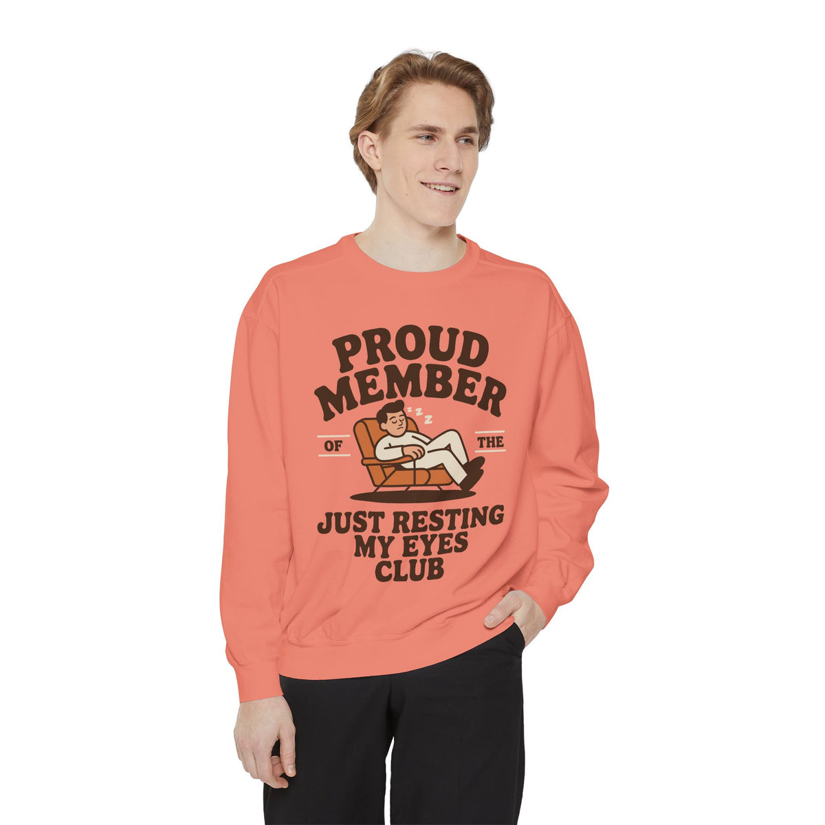 Funny Just Resting My Eyes Club Comfort Colors Sweatshirt, Tired Parent Crewneck, Sleep Lover Gift, Introvert Humor Pullover