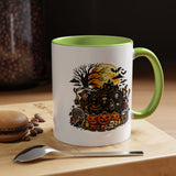 Halloween Witch Coffee Mug, Spooky Reaper and Pumpkin Cup, Gothic Horror Gift for Halloween Lover, Haunted House October Drinkware