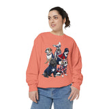 Patriotic Dog Lover Comfort Sweatshirt, USA Dogs Crewneck Sweatshirt, Fourth of July Pet Lover Gift, American Flag Puppy Sweatshirt