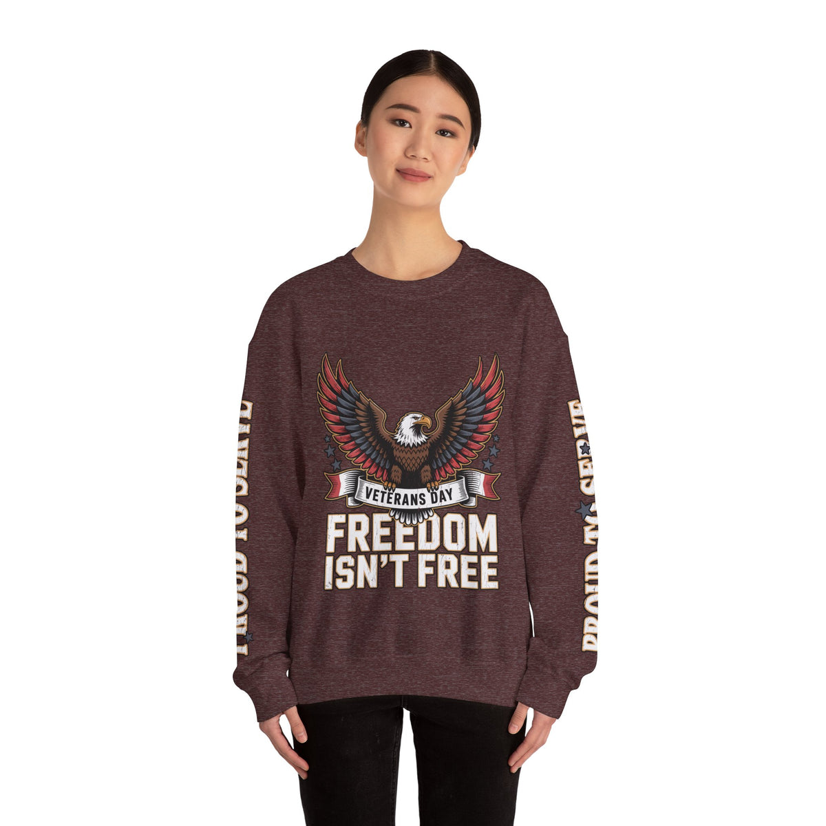 Veterans Day Sweatshirt, Freedom Isn't Free Eagle Pullover, Patriotic Military Top, Veteran Gift, American Pride, USA Clothing