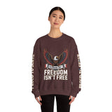 Veterans Day Sweatshirt, Freedom Isn't Free Eagle Pullover, Patriotic Military Top, Veteran Gift, American Pride, USA Clothing