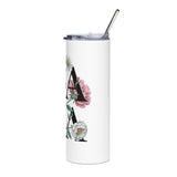 Floral Mama Skinny Tumbler, Personalized Mom Drink Cup, Botanical Mothers Day Gift, Feminine Coffee Cup, Gift for Mom, Floral Drinkware