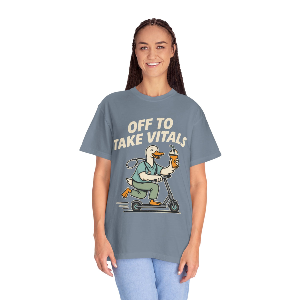 Funny Off To Take Vitals Comfort Colors Shirt, Duck Healthcare Worker Tee, Medical Humor Graphic T Shirt, Clinic Staff Gift