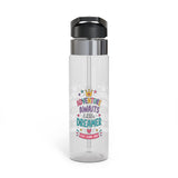 Kids Clear Water Bottle, Little Dreamer School Drink Bottle, Cute Girls Water Bottle, Colorful Back to School Gift, Play Learn Grow