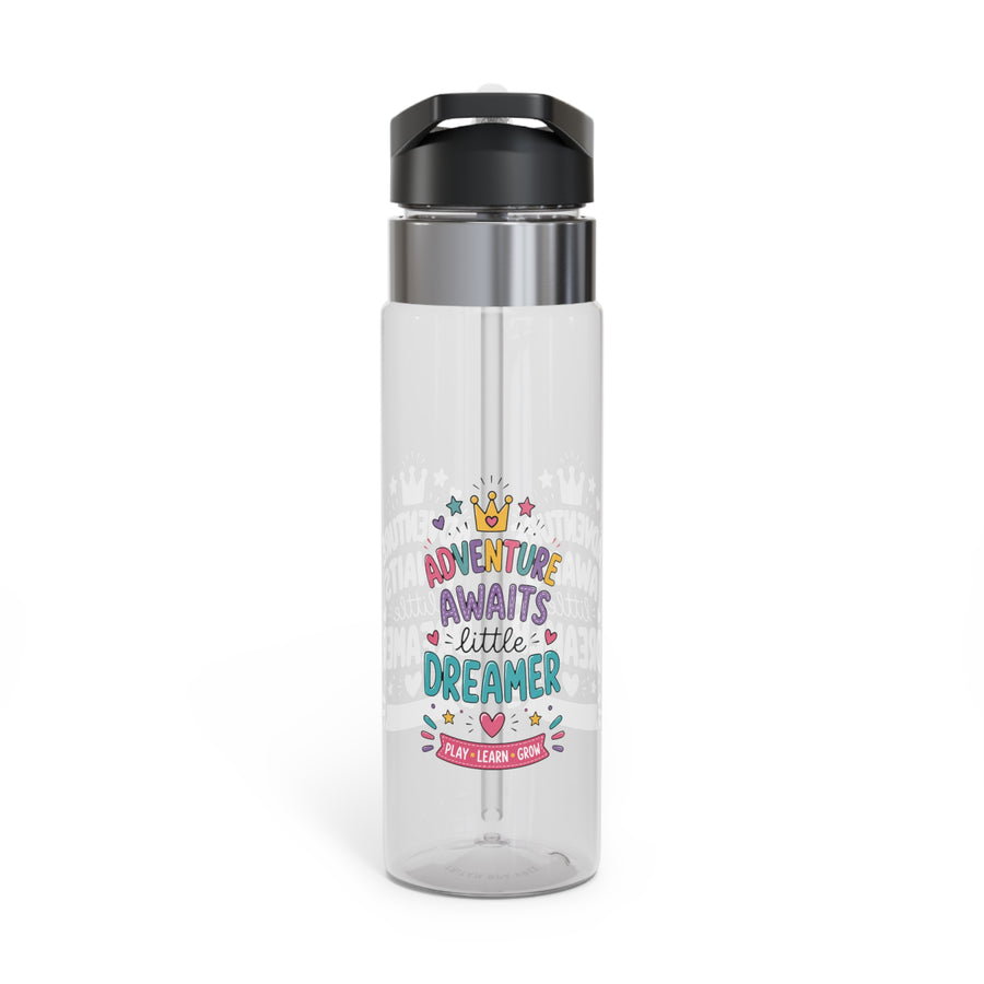 Kids Clear Water Bottle, Little Dreamer School Drink Bottle, Cute Girls Water Bottle, Colorful Back to School Gift, Play Learn Grow