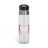 Personalized Ballerina Water Bottle, Custom Name Dance Girls Tumbler, Ballet Birthday Gift, Pink Bottle for Young Dancers