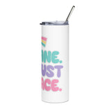 Funny Sarcastic Skinny Tumbler, I'm Fine It's Just My Face Pastel Quote, Sassy Drinkware Gift for a Best Friend or Your Favorite Coworker