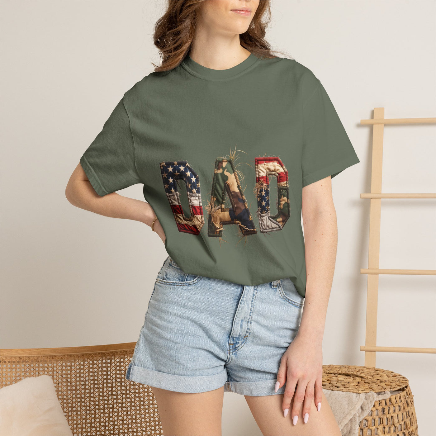 Patriotic Dad Shirt with USA Flag Design, American Father Graphic Tee, Fourth of July Gift for Dad, Proud USA Dad T-Shirt