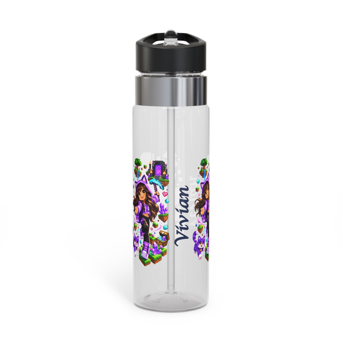 Personalized Girl Water Bottle, Custom Name Kids Bottle, Floral Princess Water Bottle, Back to School Gift for Girls, BPA Free Tritan Bottle