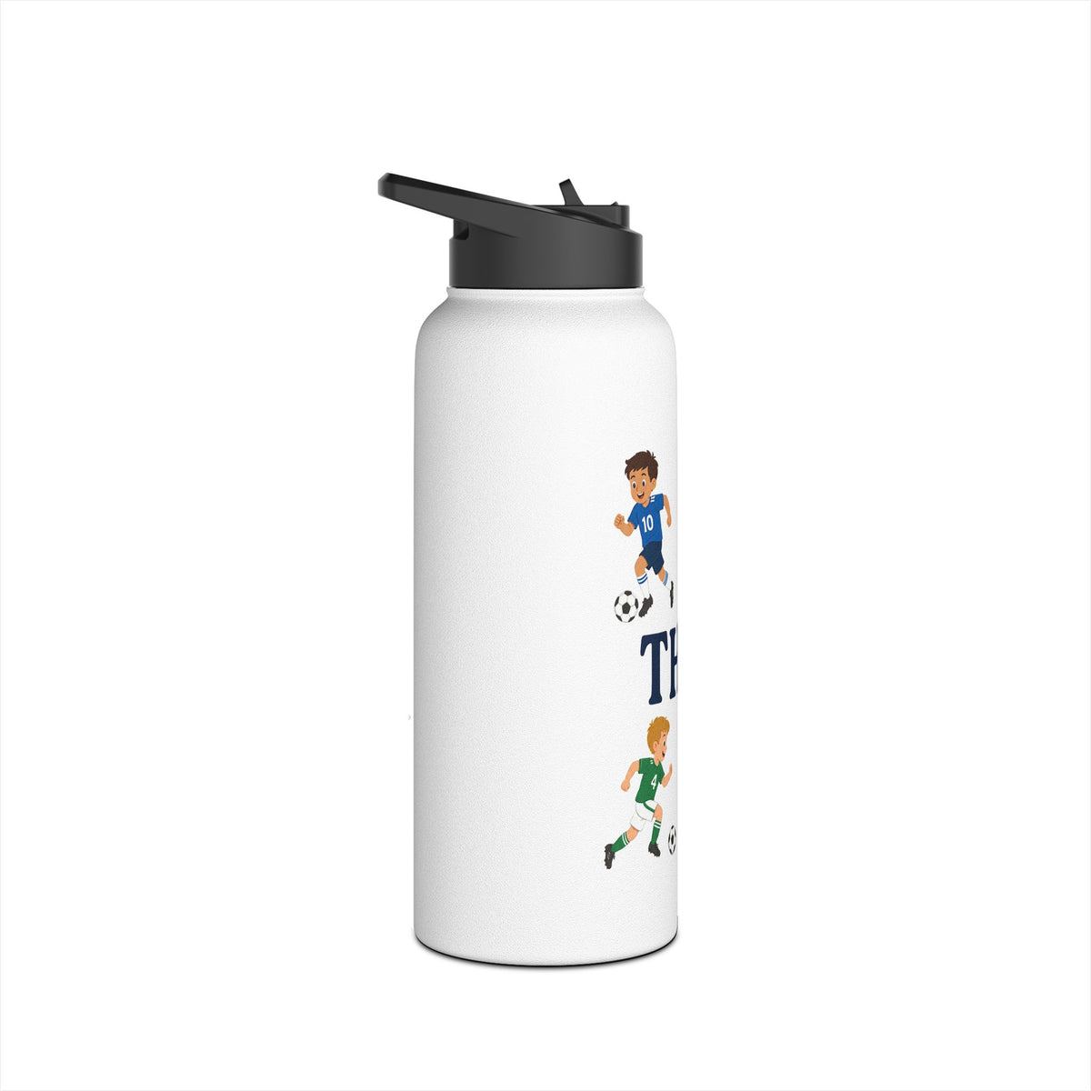 Personalized Soccer Kids Water Bottle, Custom Name Sports Water Bottle for Boys, Soccer Player Water Bottle, Back to School Gift