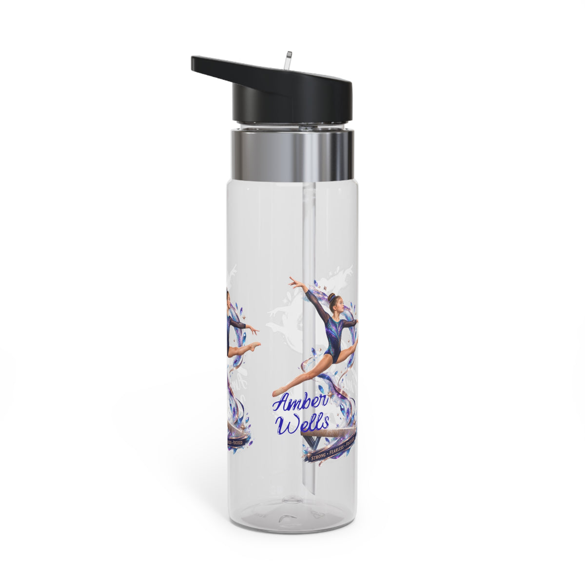 Personalized Gymnastics Water Bottle for Girls, Custom Name Kids Water Bottle, Gymnast Gift for Girls, BPA Free School Sports Bottle