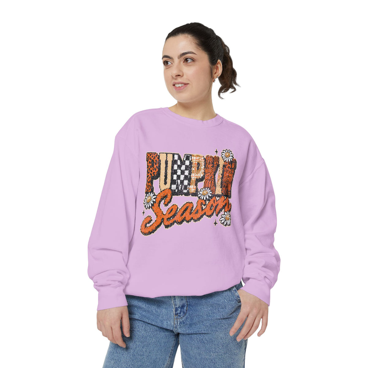 Pumpkin Season Sweatshirt, Retro Leopard Checker Fall Pullover, Cute Autumn Gift for Women, Cozy Thanksgiving October Outfit for Her