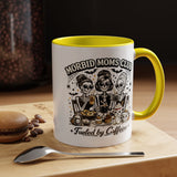 Morbid Moms Club Coffee Mug, Gothic Skeleton Mom Cup, Funny Halloween Gift for Mom Friends, Spooky Mama Birthday or Group Present for Her