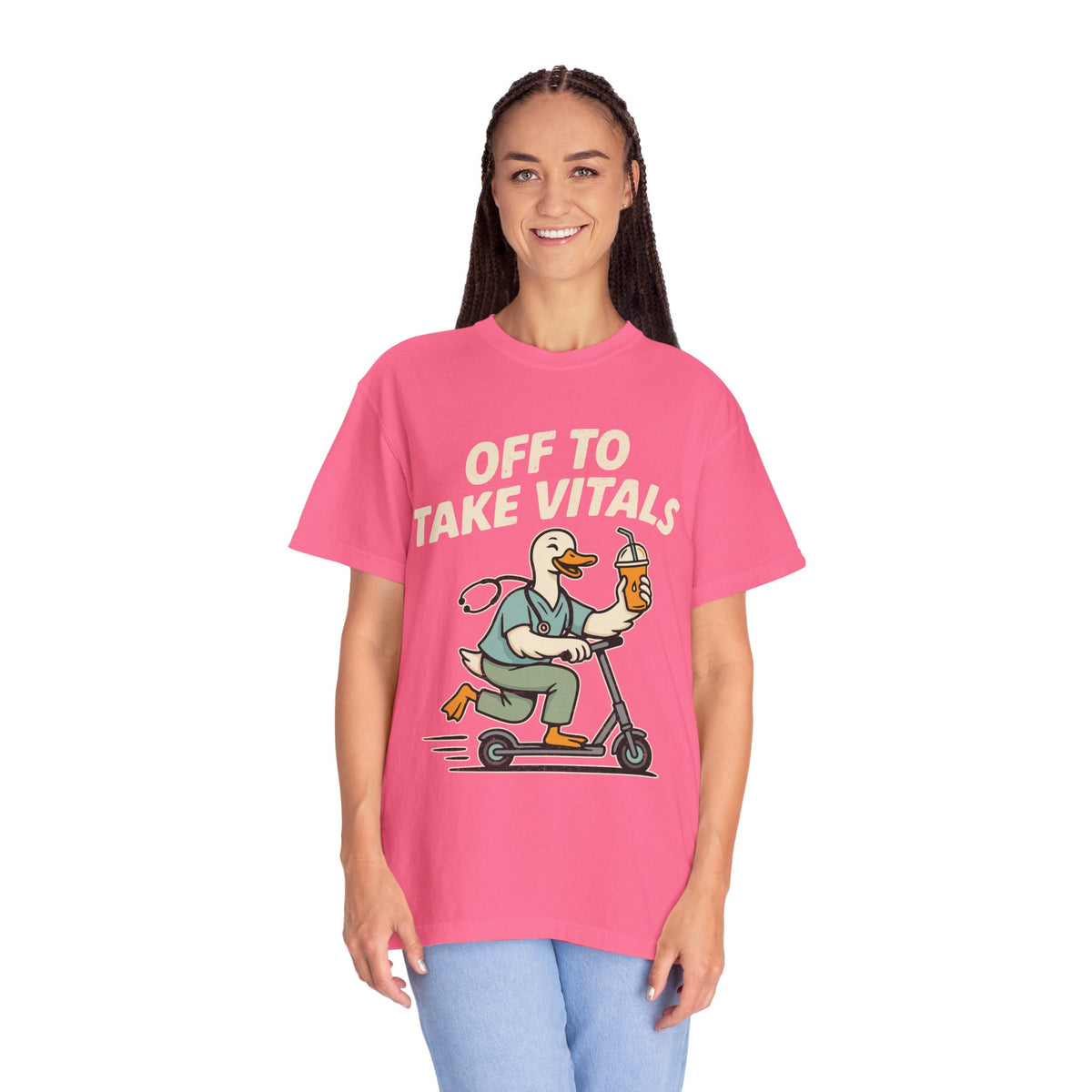 Funny Off To Take Vitals Comfort Colors Shirt, Duck Healthcare Worker Tee, Medical Humor Graphic T Shirt, Clinic Staff Gift