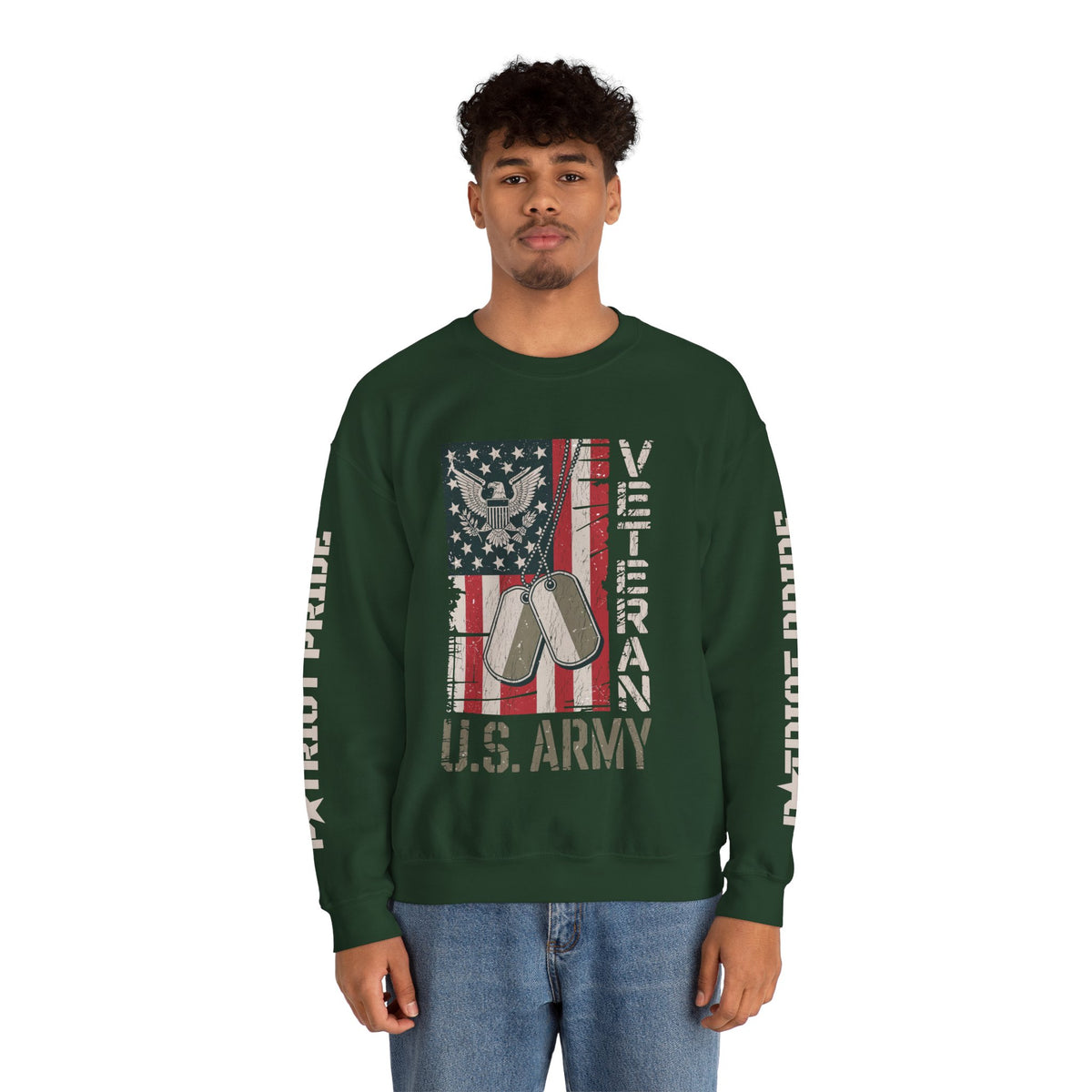 US Army Sweatshirt, Vintage Military Pullover, American Flag Army Top, Veteran Gift, Patriotic Military Clothing, Army Family Gift