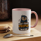 Not Today People Mug, Funny Owl Coffee Cup, Introvert Humor Gift for Coworker, Funny Snack Lover Present, Sarcastic Office Drinkware
