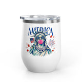 Patriotic Statue of Liberty Wine Tumbler, 4th of July Wine Cup, Lady Liberty Gift for Women, American Flag Drinkware, USA Summer Gift