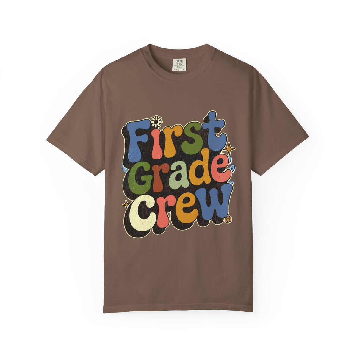 First Grade Crew T-Shirt, Retro Teacher Team Graphic Tee, Elementary School Staff Gift, First Day Classroom Outfit, Grade One Shirt