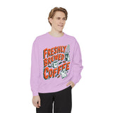 Coffee Lover Halloween Sweatshirt, Freshly Brewed Coffee Ghost Pullover, Cute Spooky Season Gift for Barista and Caffeine Fan, Gift for Her