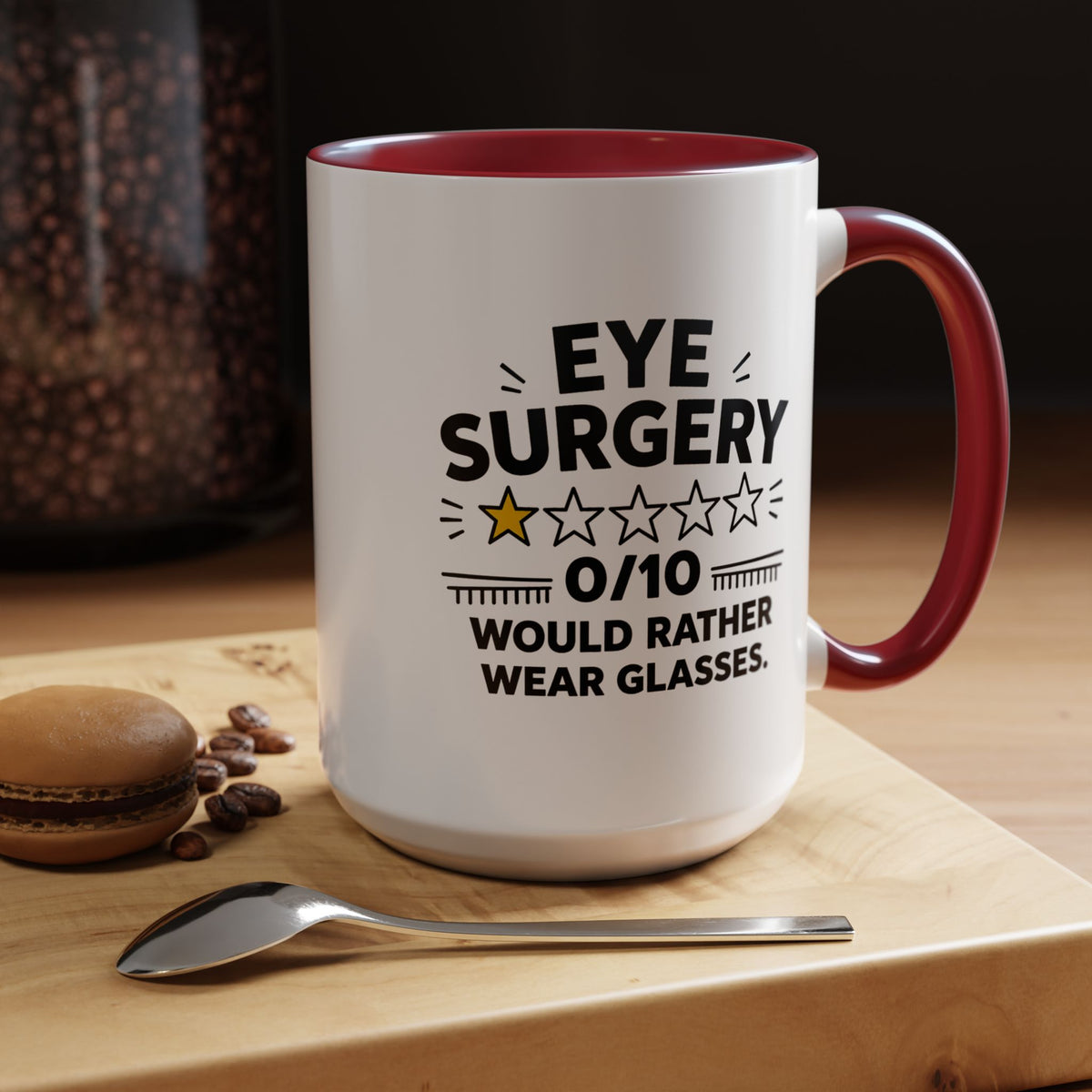 Funny Eye Surgery Mug, LASIK Recovery Gift, Eye Surgery Survivor Coffee Mug, Funny Glasses Lover Gift, Ophthalmology Humor Cup