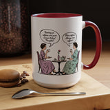 Funny Coffee Lovers Mug, Running on Caffeine and Pure Sarcasm Mug, Vintage Tea Party Coffee Cup, Best Friend Coffee Gift