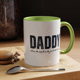 Personalized Daddy Coffee Mug with Kids Names, Custom Dad Mug Gift from Children, Father's Day Coffee Cup, Birthday Gift for Daddy