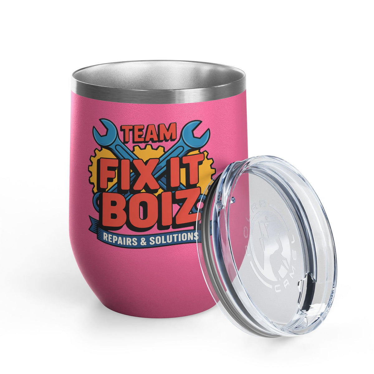 Mechanic Wine Tumbler, Team Fix It Boiz Wrench and Gear Design, Handyman Gift for Dad or a Repair Crew Coworker, Off Duty Workshop Drinkware