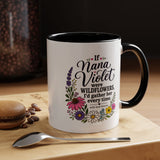 Nana Violet Wildflower Mug, Floral Grandmother Coffee Cup, Sentimental Gift from Grandchild, Birthday or Mothers Day Present