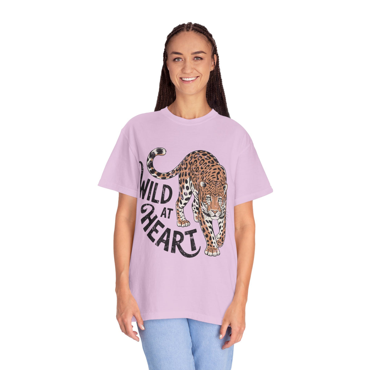 Leopard Graphic Comfort Colors Shirt, Wild At Heart Leopard Tee, Boho Animal Print Shirt, Safari Lover Gift for Women