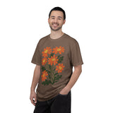 Orange Daisy Graphic Shirt, Retro Floral T-Shirt for Flower Lovers, Groovy Botanical Tee, Cheerful Garden Gift for Women and Gardeners
