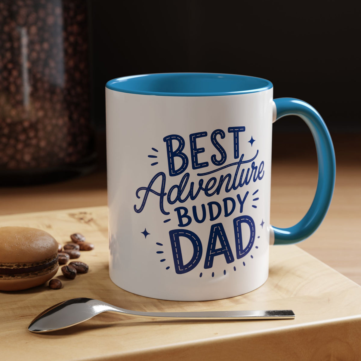 Best Adventure Buddy Dad Coffee Mug, Father's Day Gift from Kids, Travel and Hiking Outdoor Papa Ceramic Tea Cup with Black Handle