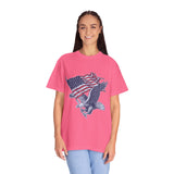 Bald Eagle American Flag Shirt, Retro Patriotic Graphic, Gift for USA Pride Fans, Fourth of July Celebrations and Everyday Clothing