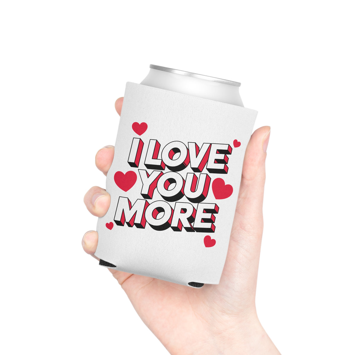 I Love You More Can Cooler, Romantic Drink Sleeve, Cute Valentine's Day Gift for Couples, Anniversary Gift for Girlfriend or Wife