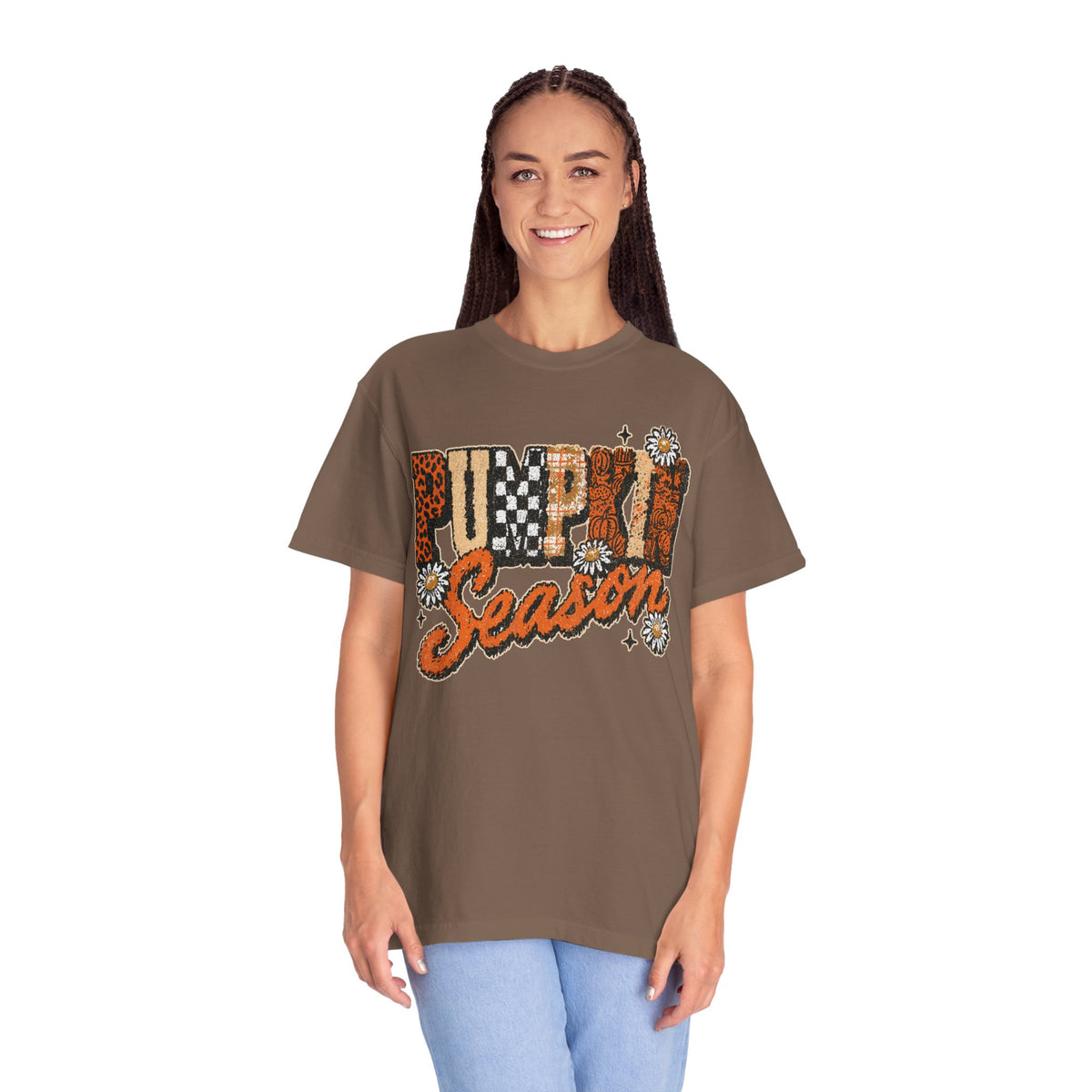 Pumpkin Season Shirt, Retro Leopard Checker Fall Graphic Tee, Cute Autumn Gift for Women, Cozy Thanksgiving October Outfit for Her